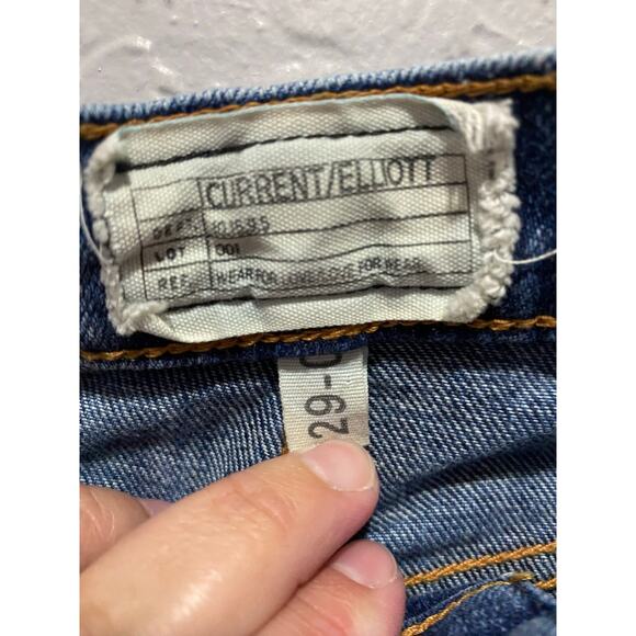 Current Elliot High Waist Denim Pencil Skirt Distressed  Sz 29 Blue - Picture 5 of 8